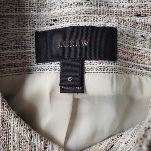 J. Crew Women's Bomber Blazer Champaigne and Gold Heathered - Picture 4 of 6